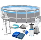 Каркасный сборный круглый бассейн Intex 26722 с набором 427х107 см на 12706 л Серый