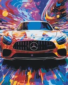 Картина по номерам 40х50 см Авто. Мерседес арт. Оригами LW3313