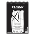Альбом для графіки Canson XL Dessin Black 150 г/м2, на пружині Чорний папір А4, 40 аркушів (C400039086)