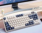 Бездротова механічна Клавіатура Attack Shark K86, Blue Whale Axis, Bluetooth/2,4g з міні-дисплеєм та поворотною кнопкою гучності, Hot-Swap, RGB-підсвічування, White-Blue