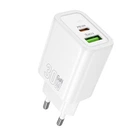 Мережевий зарядний пристрій Hoco N63 Gentle PD30W+QC3.0 (1USB-A/1C) White