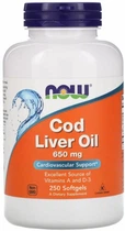 Риб'ячий жир з печінки тріски Now Foods Cod Liver Oil 650 мг 250 капсул в упаковці (ARE-573737)