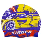 Шапочка для плавания силиконовая детская YINGFA K0012 (силикон, желтый-синий)