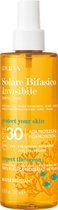 Сонцезахисний спрей для обличчя та тіла Pupa Multifunction Invisible SPF 30 двофазний 200 мл (8011607359646)