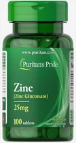 Мінеральний комплекс Puritan's Pride Zinc 25 мг 100 таблеток (333714)