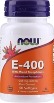 Вітамін Е Now Foods Vitamin E-400 зі змішаними токоферолами 268 мг (400 МО), 50 гелевих капсул (NOW-00890)