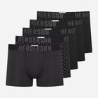 Zestaw majtek męskich typu bokserki 5 szt Henderson Optic 42754-MLC 2XL Czarny/Szary (5903972382776)