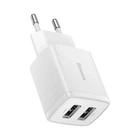 Зарядное устройство Baseus Compact Charger 2xUSB 10.5W 2.1A EU White (CCXJ010202)