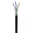 Кабель витая пара КНП utp 4 пары 0.5 мм 24 awg cca изоляция пэ для уличной прокладки 305 м черный коробка