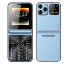 Кнопочный мобильный телефон раскладушка AIEK I16 Max на 4 сим карты Blue