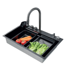 Кухонна мийка Zerix ZH7546-SET-01 Nano-Black із вбудованим змішувачем ZM5575