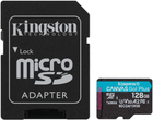 Карта пам'яті Kingston microSDXC 128GB Canvas Go! Plus G4 Class 10 UHS-I U3 V30 A2 + SD-адаптер (SDCG4/128GB)