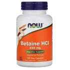 Аминокислота NOW Foods Betaine HCl 648 мг