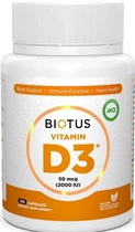 Витамин Д3 Biotus Vitamin D3 2000 МЕ 120 капсул в упаковке (ARE-574524)