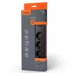 Мережевий подовжувач Videx ONCORD з/з 4п 3м (3x1.5мм) з кнопкою Black