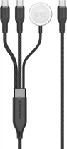 Кабель Promate Fusion-CCW USB-C to 100W 2xUSB-C /5W Apple Watch Charger 1.4 м Black (fusion-ccw.black)