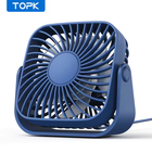 Портативный USB мини вентилятор Topk с вращением на 360° Синий