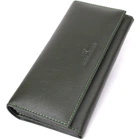 Горизонтальный кошелек у два сложения из натуральной кожи ST Leather Wallet 23067 Зеленый