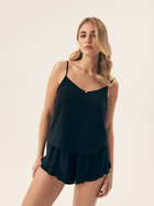 Piżama damska z szortami i krótkim rękawem letnia Bloovii Roses 42572-99X L Czarna (5903972547519)