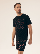 Piżama męska z szortami i krótkim rękawem letnia bawełniana Henderson Sweet 42602-99X L Czarna (5903972509128)