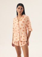 Piżama damska z szortami i krótkim rękawem letnia bawełniana Henderson Naranja 42686-24X XL Pomarańczowa (5903972379110)