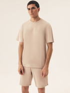 Piżama męska z szortami i krótkim rękawem letnia bawełniana Henderson Olive 42795-02X XL Beżowa (5903972510896)