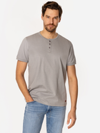 T-shirt męski basic bawełniany Lee Cooper Henley-1160 3XL Szary (5905991736592)