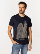 T-shirt męski z nadrukiem bawełniany Lee Cooper London7-1160 S Czarny (5905991726715)
