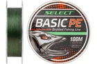 Шнур Select Basic PE 100м 0.16мм 18lb/ 8.3кг (темно-зеленый) (3200208006)