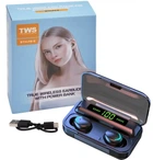 Наушники TWS F9 V5.0 Беспроводные сенсорные Bluetooth с индикатором заряда водонепроницаемые черные (NB-1)