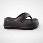 Вьетнамки женские черные однотонные летние базовые 38-39 (341807)