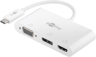 Adapter Goobay USB-C do HDMI/VGA/DisplayPort Multiport White (4040849524127)