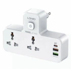 Сетевой фильтр переходник LDNIO SC2311 функция быстрой зарядки с ночником с USB на 2 розетки 20W (2104618548)