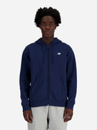 Толстовка на блискавці чоловіча New Balance Stacked Logo MJ41501 2XL Темно-синя (197375352596)
