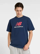 Футболка бавовняна довга чоловіча New Balance Athletics Logo MT51500 L Темно-синя (197967256653)