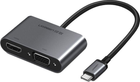 Kabel Ugreen CM162 Type-C M - HDMI+VGA Adapter with PD Silver (UGR-50505)
