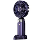 Портативний вентилятор Mini fan XL-880 діаметр 9 см з підставкою для телефону та дисплеєм Синій