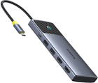 USB-хаб Baseus Metal Gleam Series II 7-in-1 USB-C to 2xUSB-A 3.2/USB 2.0/2xHDMI/USB Type-C/PD 100W Grey (B00061806813-00)