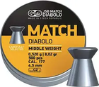 Пули JSB Match MW 4.49мм, 0.52г, 500шт