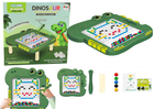 Układanka magnetyczna LEAN Toys Dinozaur, zielona, rysik i książeczka ze wzorami (5905991027959)