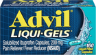 Advil liquid gel, знеболювальне, 200 мг 160 капсул в коробці
