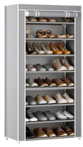 Stojak na buty LEAN 8 - Poziomowy Osłona Pyłoszczelna 140 x 60 x 30 cm Szary (5905991031000)