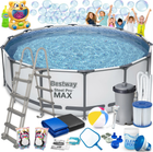 Basen stelażowy Bestway Steel Pro Max 457 x 122 cm 18 w 1 z maszynką do baniek 56438 (5903890614898)