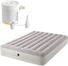 Надувний матрац Intex 203 x 152 x 30 см з електричним насосом 64179 (6941057425962)