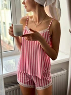 Піжама "Bliss" шорти+майка рожева смужка 2XL