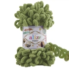 Пряжа Alize Puffy с петельками 485 зеленая черепаха