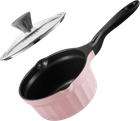 Ківш Buydeem емальований зі скляною кришкою Piglet Pink 1.8 л (6950386616989)