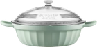 Garnek Buydeem emaliowany aluminiowy ze szklaną pokrywą Cozy Greenish 3.8 l (6950386614831)