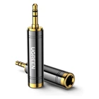 Перехідник 3.5 на 6.35 (6.5) мм UGreen AV168 HIFI Audio 60711 (Чорний)