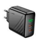 Зарядное устройство Hoco 45W USB/2xType-C QC3.0/PD Black (CS26A)
